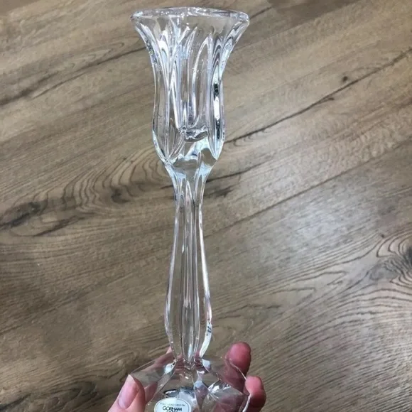 GORHAM‎ CRYSTAL TULIP CANDLESTICKS CANDLE HOLDERS. - Picture 4 of 7